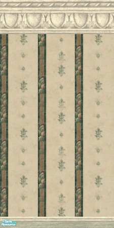 Sims 2 — Classic Traditional - Wallpaper w Crown and Kick by Cerulean Talon — Beautiful crown molding accent this classic