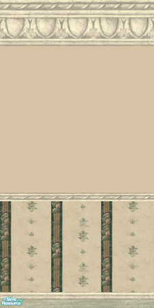 Sims 2 — Classic Traditional  - Wallpaper w Crown Kick Chair by Cerulean Talon — Beautiful crown, chair rail and kick