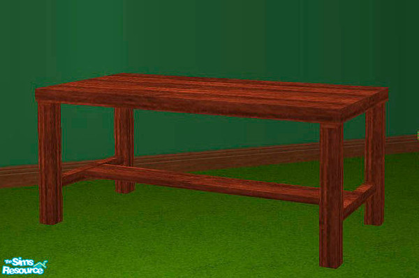 Sims 2 — openhouse Santa Dining Set - Openhouse Wood Dining Table by openhousejack — red wood dining table