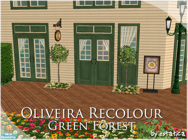 Sims 2 — Oliveira Green Forest by estatica — A new colour scheme for the Oliveira Set. This file applies to all the items