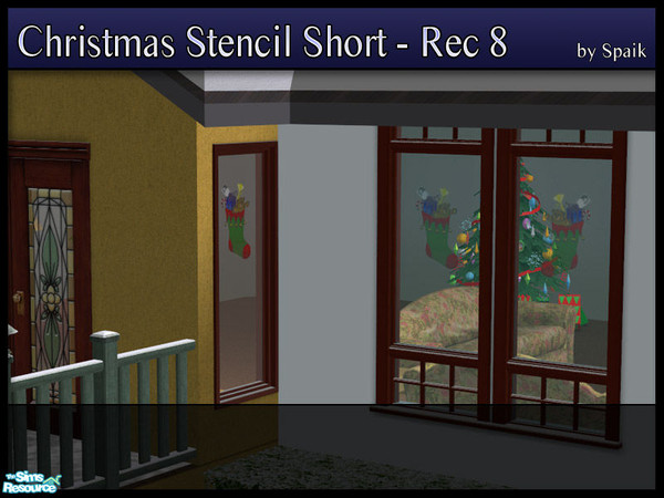 Sims 2 — Christmas Stencil Short - REC8 by Spaik — Recolour of the smaller stencil. Placeable on any window. To make it