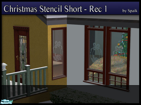 Sims 2 — Christmas Stencil Short - REC1 by Spaik — Recolour of the smaller stencil. Placeable on any window. To make it