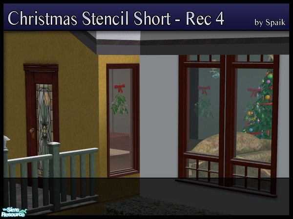 Sims 2 — Christmas Stencil Short - REC4 by Spaik — Recolour of the smaller stencil. Placeable on any window. To make it