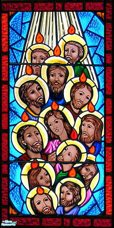 Sims 2 — Stained Glass Wall Set - 6b by Daislia — A set of 10 beautiful stained glass wallpaper, religionary style A,