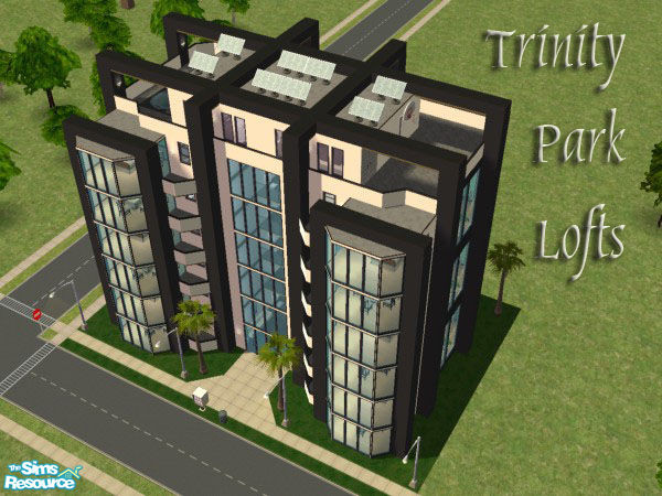 Sims 2 — Trinity Park Lofts by garbuckle3000 — This high-rise consists of 6 two-story suites, with open-plan living. The