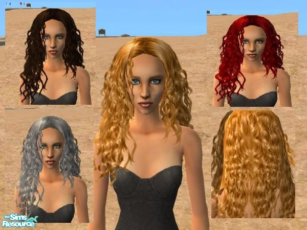 Sims 2 — Bold and Beautiful by TrailRunner782 — Bold colors make up this hair set for women. A recolor of Helga and