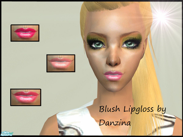 Sims 2 — Pink Blush lipgloss by danzina — 4 pink lipglosses for your sims, enjoy =]