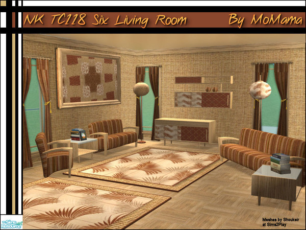 Sims 2 — NK TC118 Six Living Room by MoMama — Step into a sunny room with lots of breathing space with this living room