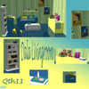 Sims 2 — Dala Livingroom by qth11 — Apartment Life required for shelf, all other objects are base game. Most textures