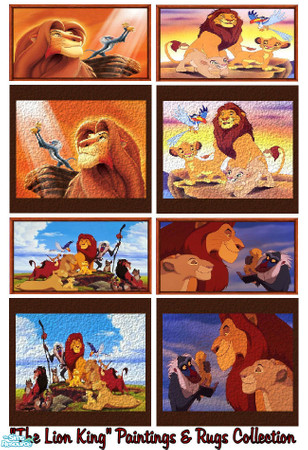 Sims 2 — \'The Lion King\' Paintings + Rugs Collection by shadow66 — This is a set of 4 paintings, with 4 matching rugs,