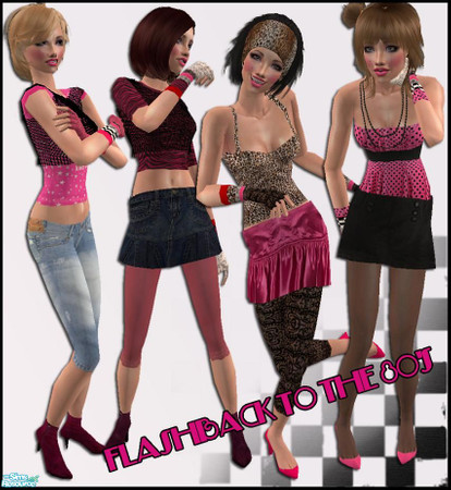 Sims 2 — Flash Back part 2 by pretty_baby — Part 2 has been a while coming...So here it is!! 4 Very 80s outfits for your