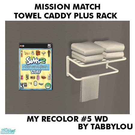 Sims 2 — TL - MM TowelCaddyPlusRack Recolor05Wd by TabbyLou — My Recolor #5 Wood Recolor of the Towel Caddy Plus (wall