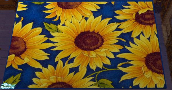 Sims 2 — Sunny Sunflower Bedroom  Area Rug by lisa9999 — 3x4 sunflower area rug.
