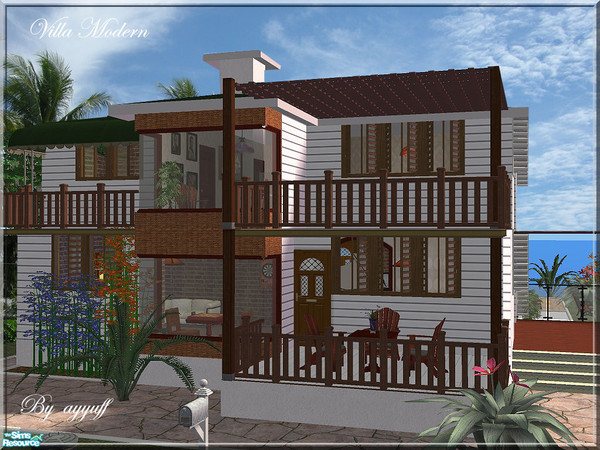 Sims 2 — Villa Modern *UNfurnished* by ayyuff — Here is my new house for your sims, small lot(2x3)**UPDATED 15/Sep/08