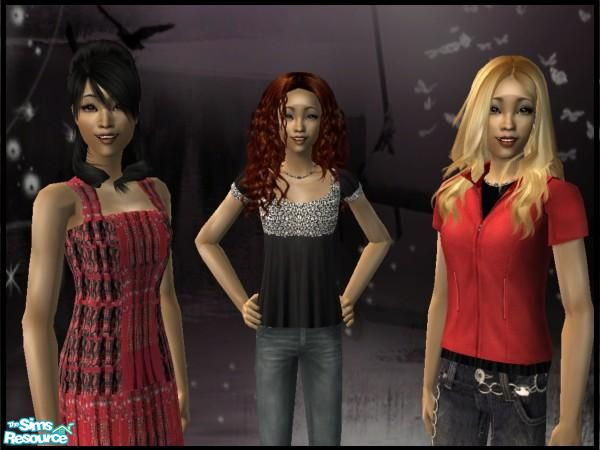 Sims 2 — Misty Butterfly  - Set by Dirtdevill — A set of 1 Dress and 2 Jeans outfits for Teengirls. Needs H&M and