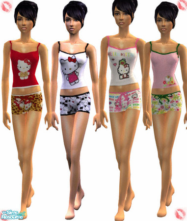 Sims 2 — Hello Kitty  Undies by theplayanita — A Hello Kitty set for teen female sim Enjoy!