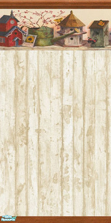 Sims 2 — RUSTIC WOOD PANEL SET -Birdhouse Wall Panel by drewsoltesz — Three different rustic wood panels with country