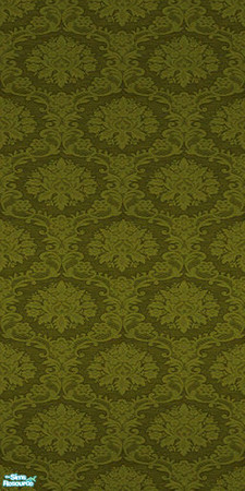 Sims 2 — IR Office - Wallpaper 01 by Murano — Old-fashioned green wallpaper.