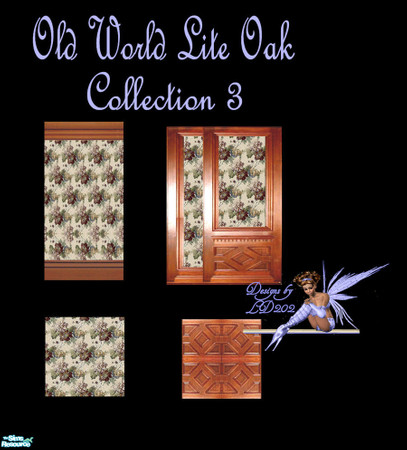 Sims 2 — Old World Lite Oak Collection 3 by LD202 — this set has 3 walls and 1 wooden floor and 1 carpet If you like let