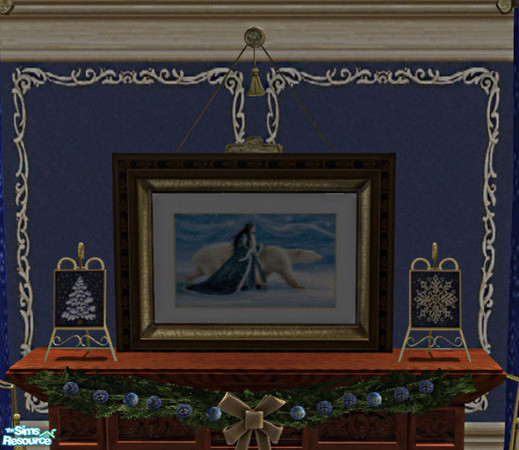Sims 2 — Bule Christmas Bedroom Pic 1 by lisa9999 — Winter fairy walks with polar bear.