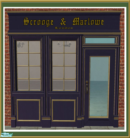 Sims 2 — Victorian Shop -  Sign - Blue by Shakeshaft — Part of a recolour set of the Victorian Shop Facade, set includes