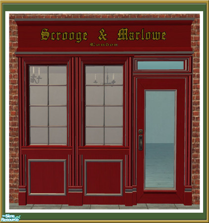Sims 2 — Victorian Shop -  Sign - Red by Shakeshaft — Part of a recolour set of the Victorian Shop Facade, set includes
