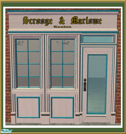 Sims 2 — Victorian Shop -  Sign - White & Blue by Shakeshaft — Part of a recolour set of the Victorian Shop Facade,