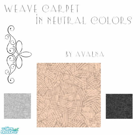 Sims 2 — Weave Carpet In Neutral Colors by Avalna — This is a simple set that includes three weave pattern carpets in