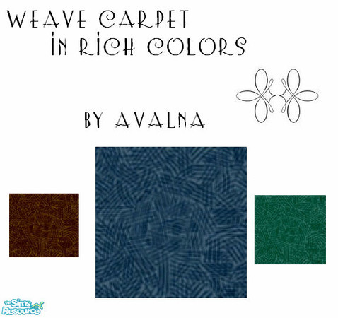 Sims 2 — Weave Carpet in Rich Colors by Avalna — This is a simple set of three weave patterned carpets.