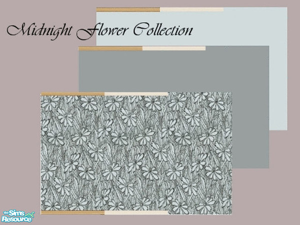 Sims 2 — Midnight Flowers Collection by Midnight222 — A set of 9 matching walls, both paint and wallpaper. Each paper and