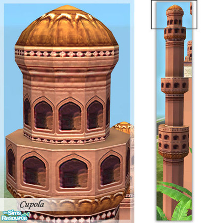 Sims 2 — Towers of Agrabah - Cupola by senemm — A set of 4 ancient and decorative tower elements which can be connected
