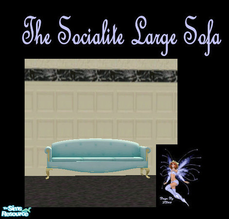 Sims 2 — Socialite Livingroom Collection - 0 by LD202 — Socilite livingroom large sofa in lovly blue with gold accents.