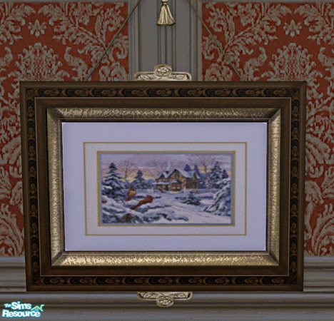 Sims 2 — Christmas Time Livingroom Painting 5 by lisa9999 — A pair of cardinals.