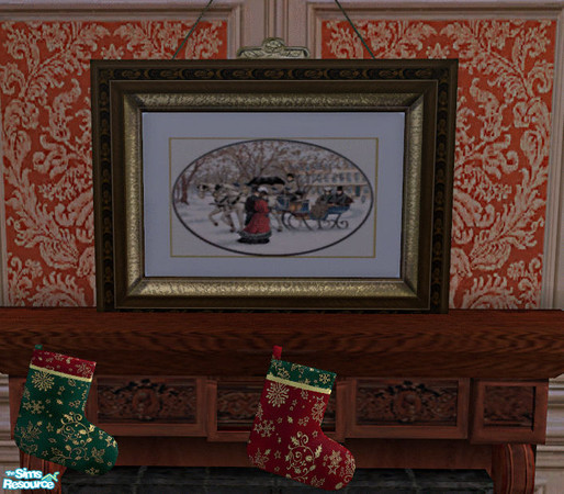 Sims 2 — Christmas Time Livingroom Painting 2 by lisa9999 — Going for a sleighride.