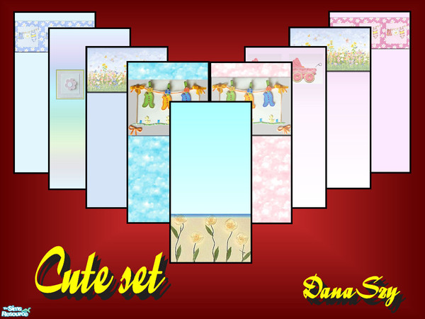 Sims 2 — Cute set by danaszy — A very nice set of 9 wallpapers