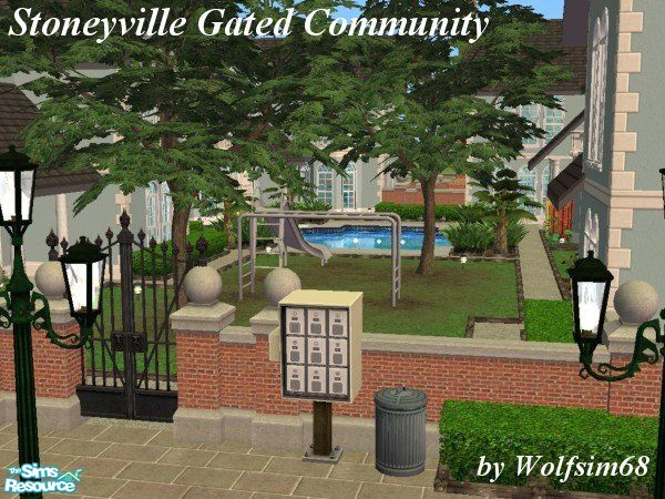 Sims 2 — Stoneyville Gated Community by Wolfsim68 — Each Apartment features a Living, Dining & Kitchen but with a