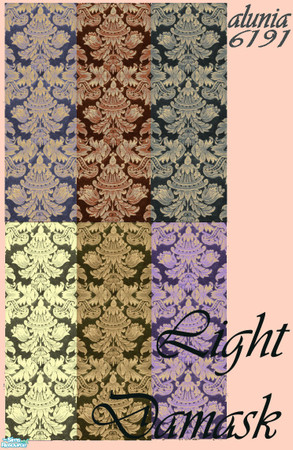 Sims 2 — Light Damask Set by alunia6191 — Make your house bright by using these beautiful wallpapers