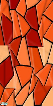 Sims 2 — Mosaic Walls and Floors Set 2 - Orange Mosaic Tile Wall by Tricross — Each item costs 5 in game. Enjoy.