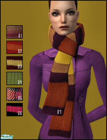 Sims 2 — SCARF SET 01 by KalmanKukka — Seven various themes. Fantastic mesh is by Ulkrhsn. You can get it from link