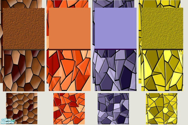 Sims 2 — Mosaic Walls and Floors Set 2 by Tricross — Each item costs 5 in game. Enjoy.
