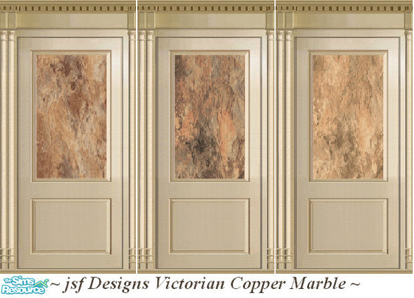 Sims 2 — jsf Designs Victorian Copper Marble by jsf — My revised Victorian panel holds three versions of rich, coppery,