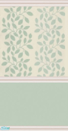 Sims 2 — Leafed Half Stripes - Mint Cream by lisandbag — Gorgeous, Modern, Leafy