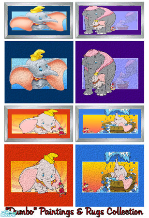 Sims 2 — \'Dumbo\' Paintings & Rugs Collection by shadow66 — This is a set of 4 paintings, with 4 matching rugs,