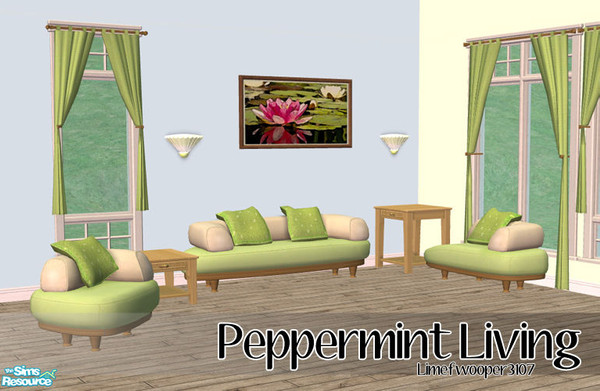 Sims 2 — Peppermint Living by Limefwooper — My first recolour set! I\'m pretty happy with the end result, I hope you like