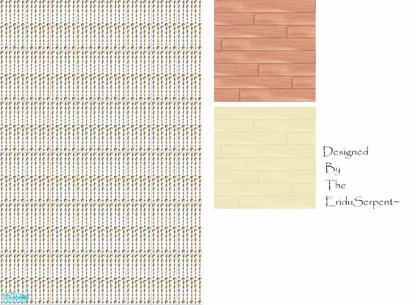Sims 2 — Bead Effect Tile & Wood Floor by eriduserpent — A very modern wall tile with two wood floor tiles. Designed