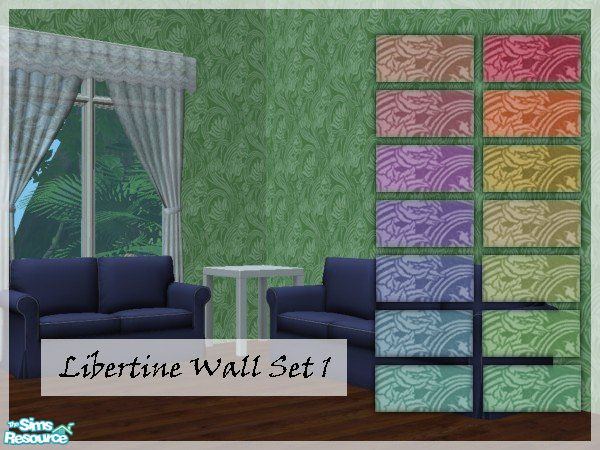 Sims 2 — Libertine Wall Set 1 by TingelingAnna — This is one of my favourite wall sets, the Libertine set 1. It is a