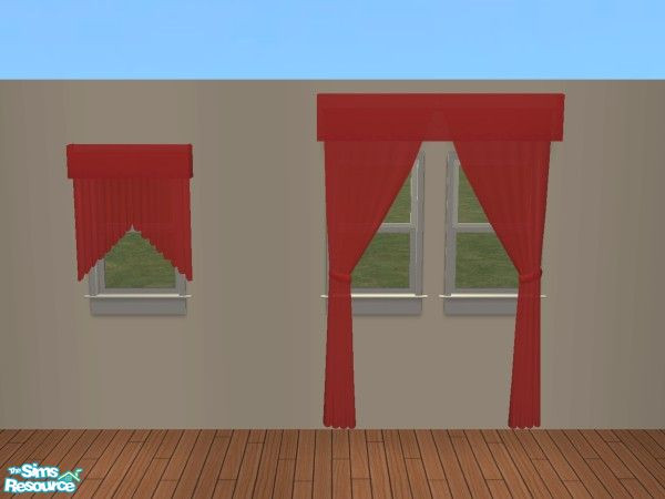 Sims 2 — Smartie Curtain Set - Gscurtainssmartiered by gil_shalos — Curtains in Smartie Red
