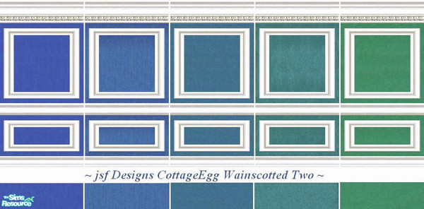 Sims 2 — jsf Designs CottageEgg Wainscotted 2 by jsf — A set of wainscotted panels using my Cottage mouldings embellished
