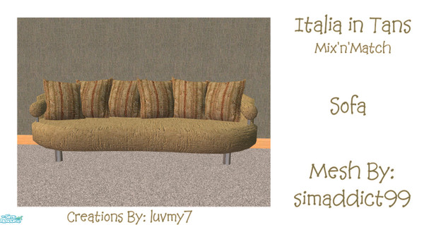 Sims 2 — Italia in Tans - Sofa by luvmy7 — I recolored this set using the awesome Italia Collection Mesh Set by: