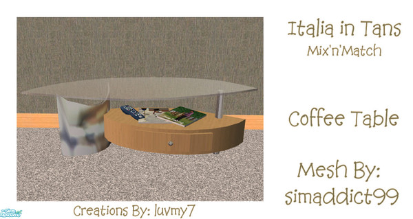 Sims 2 — Italia in Tans - Coffee Table by luvmy7 — I recolored this set using the awesome Italia Collection Mesh Set by: